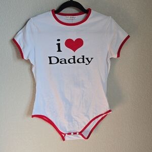 NWT LittleForBig "I ❤️ Daddy" Adult Onesie Bodysuit - Large